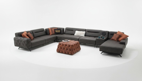 Corner sofa U shape upholstered sofa fabric sofa corner set couch grey sofa large