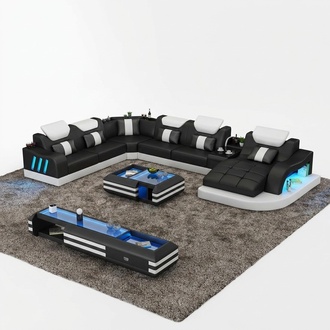 Corner sofa Unusual living area Upholstery corner set couches sofas usb led