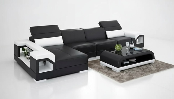 Corner sofa upholstery corner sofa L\'Form coffee table modern sofa living area 2 pieces. New