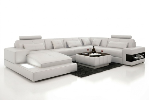 Corner Sofa Upholstery Leather Sofa Designer Sofa Corner Sofa U-Form Modern Sofa Leather Sofa