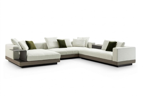 Corner sofa white U-shape luxury style modern living room sofa living area