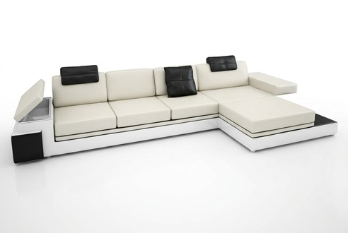 Corner sofa with USB Couch Sofa Living Landscape Seating Corner Set Leather Textile PHM88