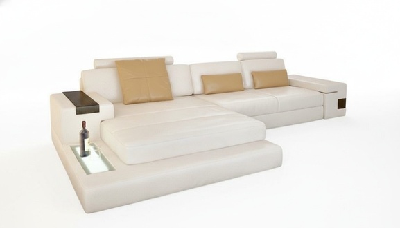 Corner sofa with USB cushion, living landscape corner set, corner leather textile sofa, L-shape.
