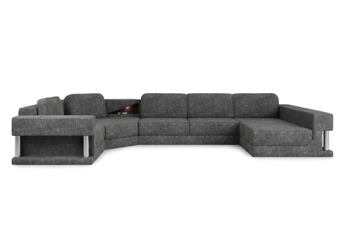 Sectional sofa with USB, upholstered textile design, sofa set, living landscape, parliament.