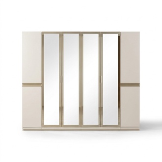 Modern corner wardrobe with tinted glass, large design for the bedroom.