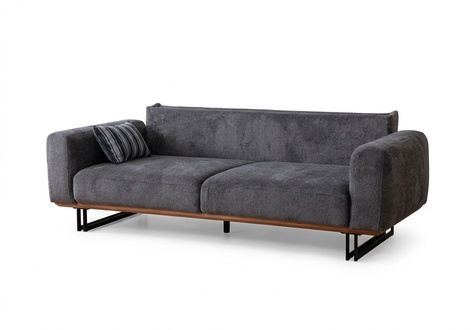 Couch 230cm seat cushion 3 seater sofa gray designer furniture living room