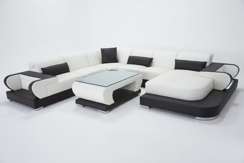 Couch Corner Sofa Leather Living Set Design Modern Sofa UForm G8002+Table