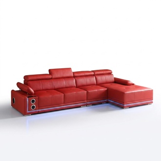 Couch Lighted Leather Corner Sofa L Shape Sound Led Boxes Modern Sofa Couches