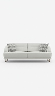 Modern Couch Three-Seater Sofa Upholstered Sofa White Sofas