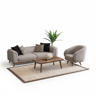 Sofa set 3-seater armchair coffee table upholstered couch fabric sofa