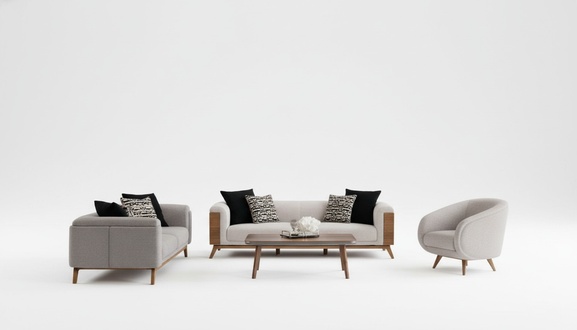 Couch furniture sofa set 2x sofas 3-seater armchair coffee table living room