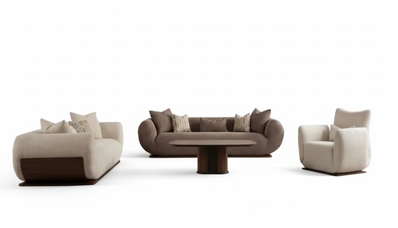 Couch set sofa set 2x sofas 3-seater coffee table armchair living room