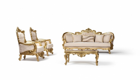Couch Set Sofa Set 3+1+1 Seater Armchairs Sofas Set Fabric Sofa Baroque New