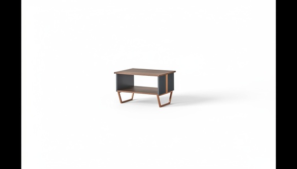 Brown Gray Two-Colored Coffee Table Modern Rectangular Shape Office Room