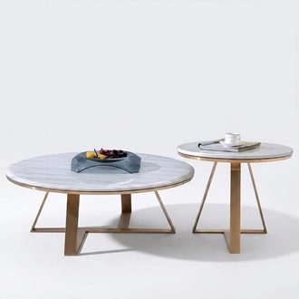 Couch Table Marble Sofa Round Side Table Designer Tables Metal Italian Furniture