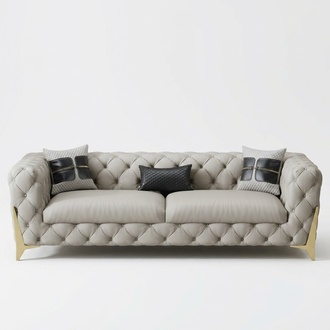 Couch velvet leather living room sofa couches Chesterfield 3-seater three-seater