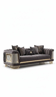 Violet Couch Upholstered Sofa Three-Seater Sofa 3-Seater Fabric Sofa Sofas