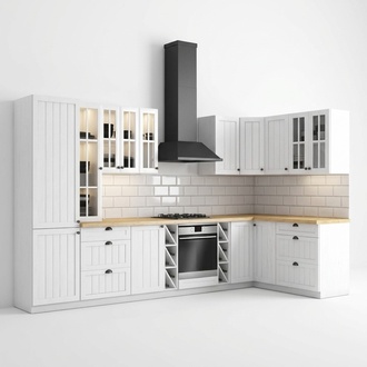 Country House Kitchen Row Cabinet Kitchen Base Cabinet Wall Cabinet Furniture Made to Measure