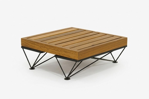 Dark brown elegant coffee table designer garden furniture luxurious wooden table