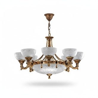 Elegant Glass Chandelier Ceiling Light in Gold with Fine Details Instant SOFORT