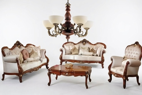 Chandelier ceiling lamp light brown classic