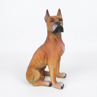 Decorative sculpture designed as a light brown colored sitting dog 65 cm A275