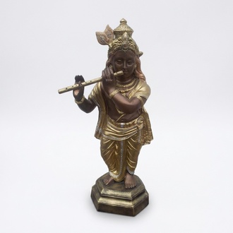 Buddha with a flute figure decorative sculpture 82 cm height (B60)