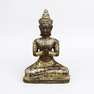 Praying Buddha figure decorative sculpture statue 74 cm height (B79)