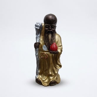 Confucius with a stick figure decorative sculpture 48 cm height (B57)