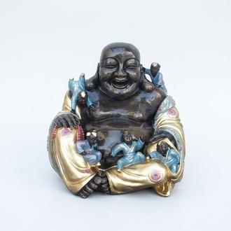 Gloss chinese Budai figure decorative sculpture statue 43 cm height (B7)