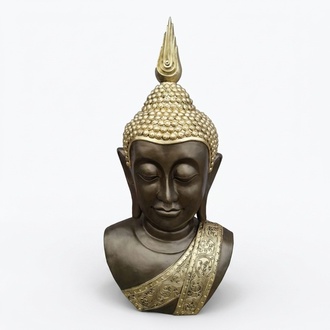 Decorative sculpture designed as malaysian Buddha head statue 117 cm height B81