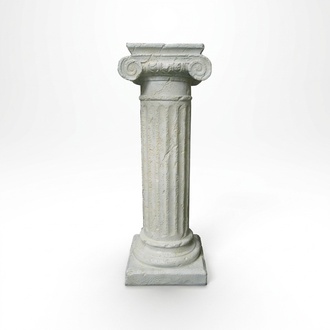 Decorative column figure in antique greek ionic pillar style with natural obsolescence imitation 97cm height (C16)