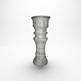 Ornamental figure column statue with natural obsolescence imitation 69 cm height (C17)