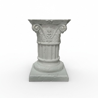 Decorative column figure statue in antique corinthian pillar statue with natural obsolescence imitation 51cm height (C33A)