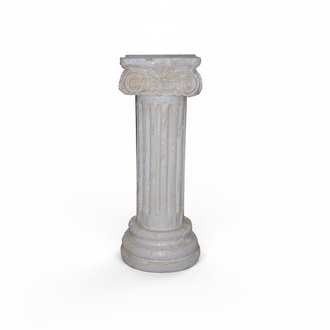 Ionic antique greek pillar style decorative figure column with natural obsolescence imitation 73 cm height (C44)