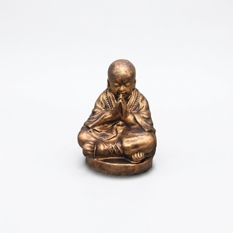 Sitting meditating golden Buddha decorative figure statue sculpture 49 cm height (B16)