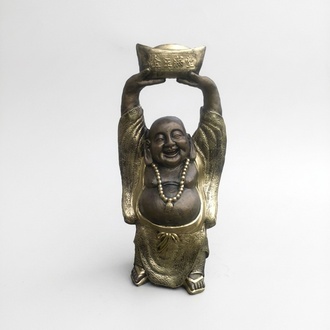 Budai with a basket figure decorative statue sculpture 35 cm height B30