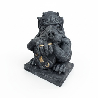 Decorative sculpture designed as a dark grey colored night goblin 50cm