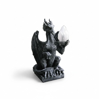 Decorative light sculpture designed as a dragon lamp with a colorful golden decorations 50cm
