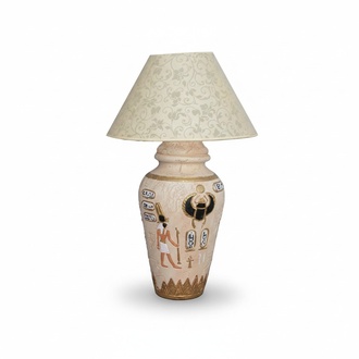 Floor lamp decorated in ancient egyptian vase style with hieroglyphs 52cm L1