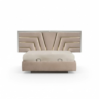 Beiges Schlafzimmer Bett Designer 2x Nachttische Stivoller Set 3tlg