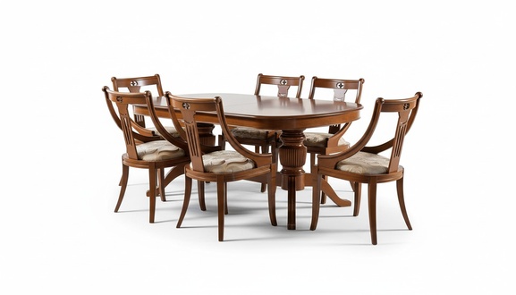 Dining table + 4 chairs dining room set dining group classic table 7-piece set chair new
