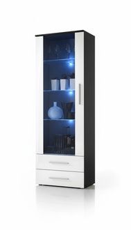 Designer Black Display Cabinet Shelf Wood Cabinet Living Room Furnishings Modern