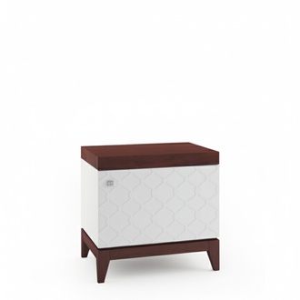 Modern style made of real wooden gloss bedside table with a swing door, model - VI-SZN