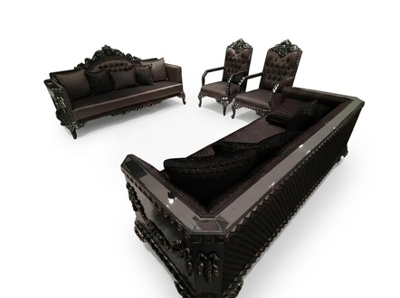 Deluxe Living Room Set Sofa and Armchair Premium Sofa and Armchair Brown