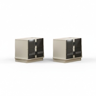 Design 2x Nightstands Wooden Furniture Bedroom Modern Decor