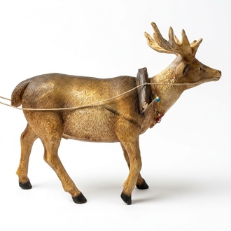 Design reindeer figure garden decorative sculpture 155cm length