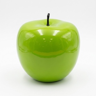 Full gloss green original colored deco figure of an apple 55x56cm