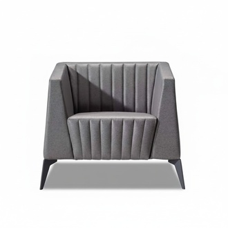 Design Armchair Single Sofa Upholstery Luxury Office Furniture Gray 1 Seater