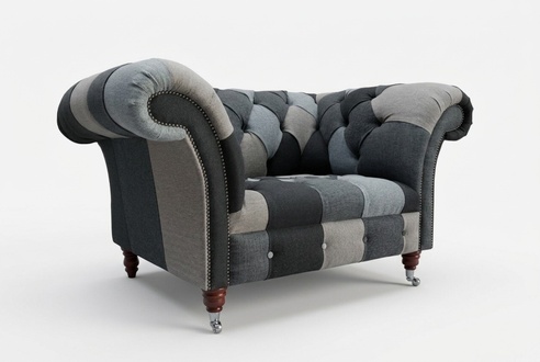 Design Armchair Textile Luxury TV Couch 1,5 Seater Lounge Club Sofa Relax New